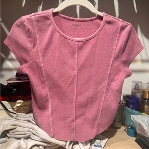 Arizona Jean Company Women's Short Sleeve Pink Tee